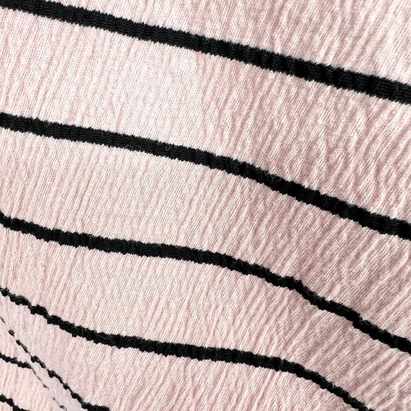 Lucky Brand Striped Short Sleeve Top With Side Ties Pink Size Medium - Picture 7 of 10
